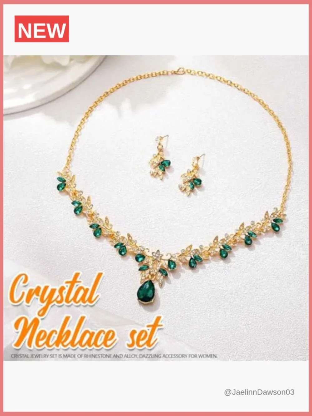 Bridal Rhinestone Jewelry Set Necklace Earrings Set Women Wedding Prom Party